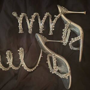 Cute wrap around bling heels